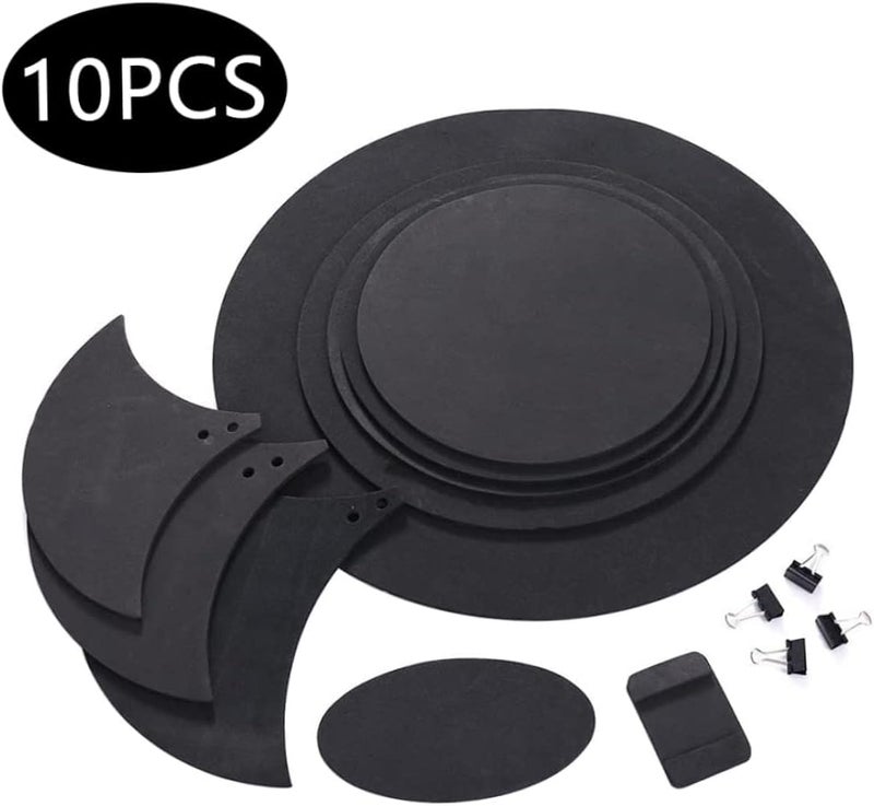 woobles Drum Mute Pads, 10PCS Jazz Drum Mute Practice Pads, Five Drums Three Cymbals Silent Dampeners, Drum Practice Pad Silencer for Drum Training Parts - Image 3